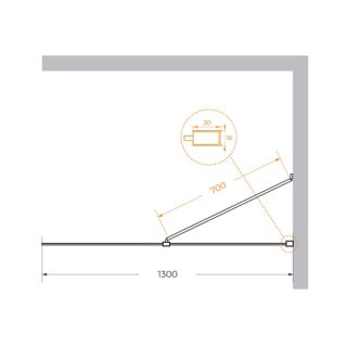 Душевая перегородка CEZARES LIBERTA-L-1-TB-130-C-NERO